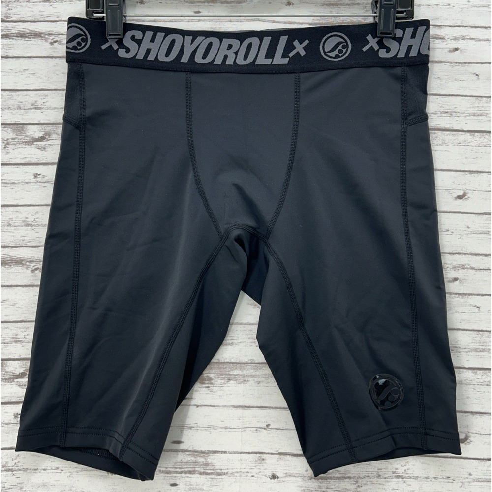 SHOYOROLL Men's Compression Black Training Ju Jitsu Shorts Tights Size XL